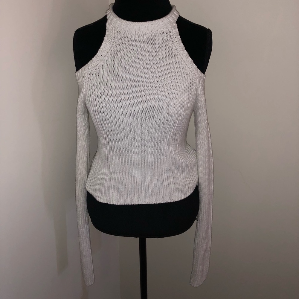 Off The Shoulder White Sweater